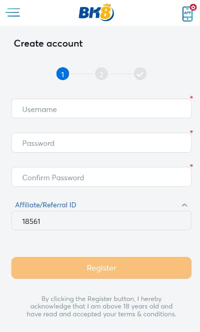 Sign up to BK8 Malaysia