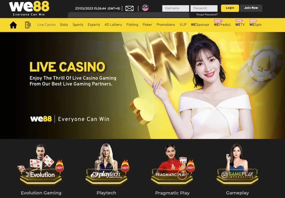 We88 live casino for Malaysian players