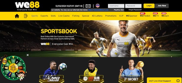 We88 Sportsbook Home Page